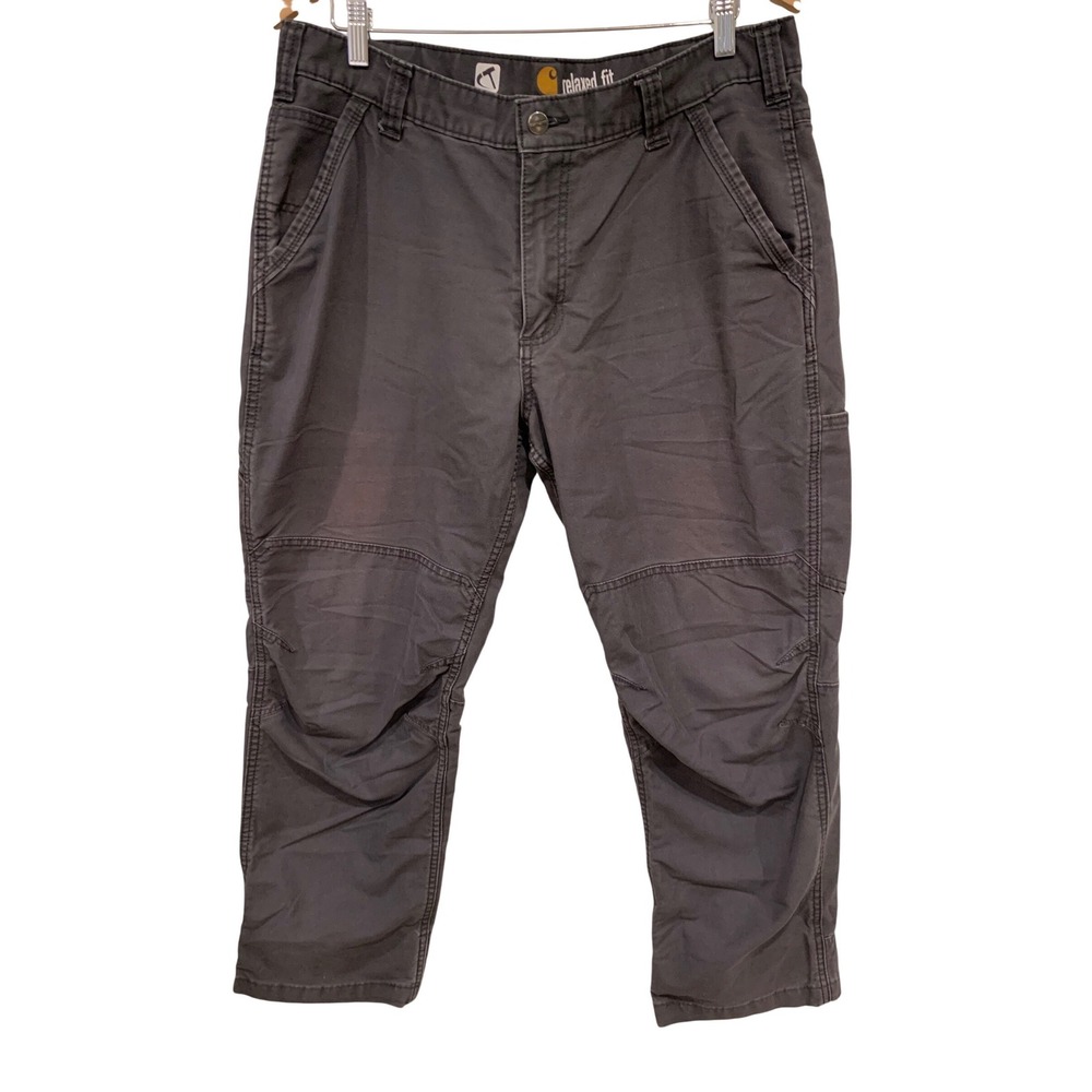 Carhartt Mens Relaxed Fit Cargo Pants Dark Gray Articulated‎ Knee 34x28 Workwear - Picture 2 of 10